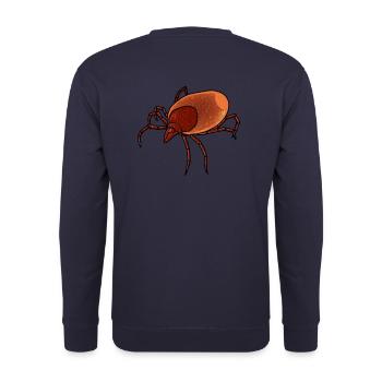 Bloody Tick Bloodsucker Insect Phobia Nature Disgust - Unisex Sweatshirt - navy - Back - Michal (187cm)