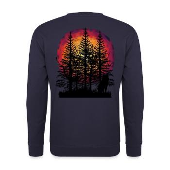 Loup de nature sauvage loups faune nature écologie soleil - Sweat-shirt Unisexe - marine - Dos - Michal (187cm)