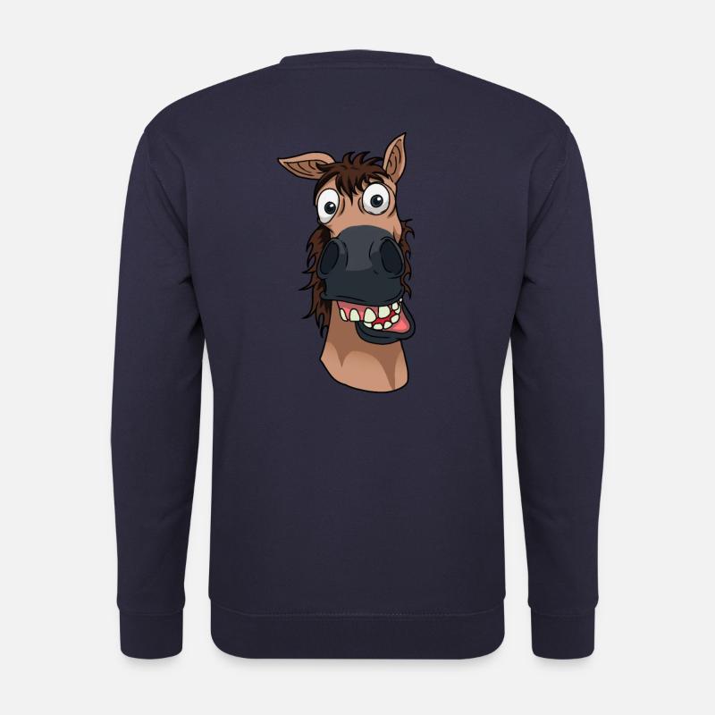 Lustig Pferd Pony Wildpferd Ponyhof Reiter reiten - Unisex Pullover - Navy