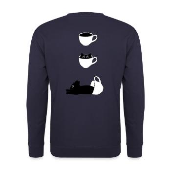Guten Morgen Katze Geschenkidee Katzen - Unisex Pullover - Navy - Hinten - Michal (187cm)