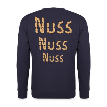 Erdnuss Erdnüsse Nuss Nüsse Nahrungsmittel - Unisex Pullover - Navy - Hinten - Michal (187cm)