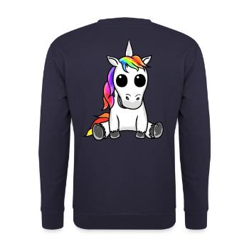 Außerirdisches Einhorn Rausch Alien Drogen Extase - Unisex Pullover - Navy - Hinten - Michal (187cm)