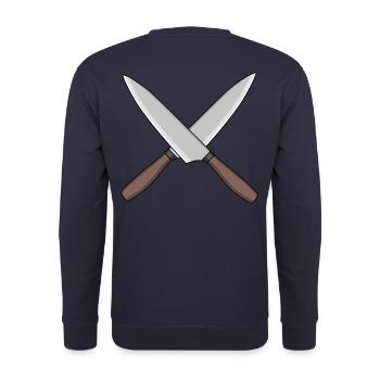 cuisinier couteau de cuisine cuisiniers cuisinier - Sweat-shirt Unisexe - marine - Dos - Michal (187cm)