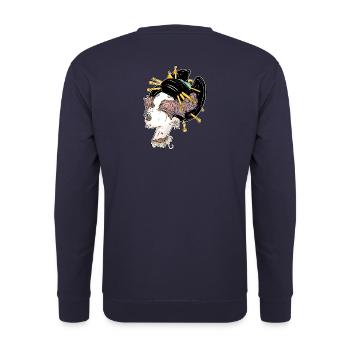 Namakubi and mushrooms - Unisex Sweatshirt - navy - Back - Michal (187cm)