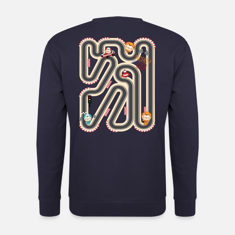 Spielteppich auf dem Rücken für Mama Papa Auto - Unisex Pullover - Navy