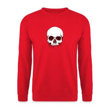 Skull - Unisex Sweatshirt - red - Front - Alina (178cm) & Michal (187cm)