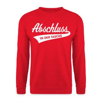 Abschluss – In Der Tasche (Schulabschluss / White) - Unisex Pullover - Rot - Vorne - Alina (178cm) & Michal (187cm)