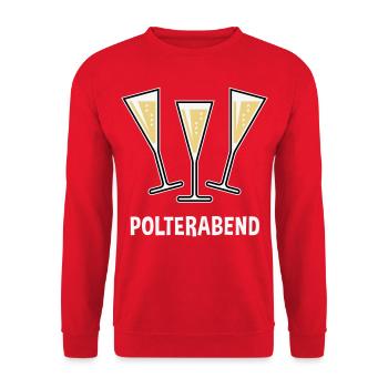 Polterabend (JGA / Sektgläser / Trichter Zu / 3C) - Unisex Pullover - Rot - Vorne - Alina (178cm) & Michal (187cm)