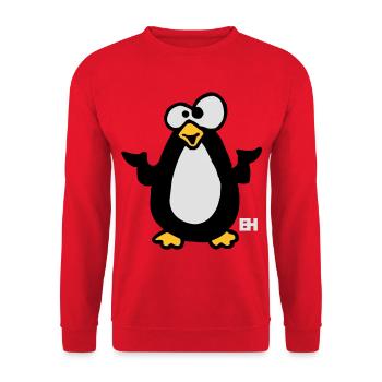 Pinguin - Unisex Pullover - Rot - Vorne - Alina (178cm) & Michal (187cm)