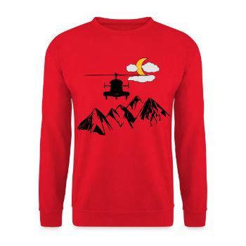 Hubschrauber - Unisex Pullover - Rot - Vorne - Alina (178cm) & Michal (187cm)