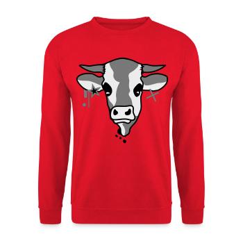 The head of a cow - Unisex Sweatshirt - red - Front - Alina (178cm) & Michal (187cm)