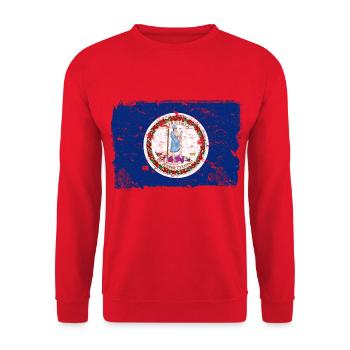 Virginia Drapeau Vintage - Sweat-shirt Unisexe - rouge - Devant - Alina (178cm) & Michal (187cm)