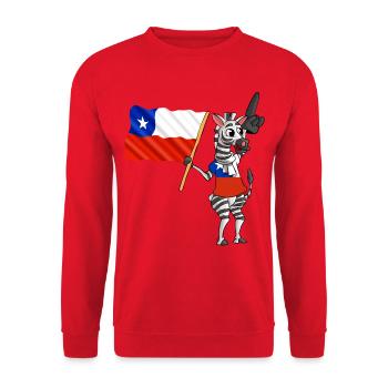 Zebra Chili - Sweat-shirt Unisexe - rouge - Devant - Alina (178cm) & Michal (187cm)