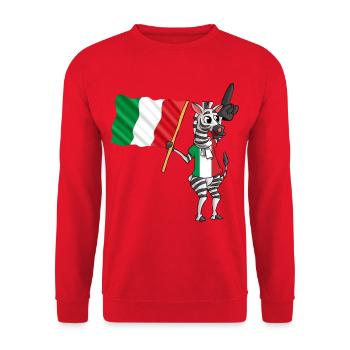 Italiens Zebra - Sweat-shirt Unisexe - rouge - Devant - Alina (178cm) & Michal (187cm)
