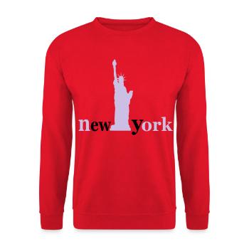 New York - Unisex Pullover - Rot - Vorne - Alina (178cm) & Michal (187cm)