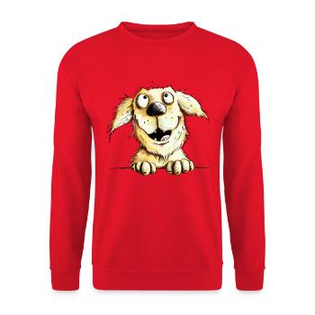 Heureux chien Golden Retriever - Sweat-shirt Unisexe - rouge - Devant - Alina (178cm) & Michal (187cm)