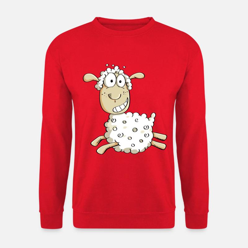 Freches Cartoon Schaf - Unisex Pullover - Rot