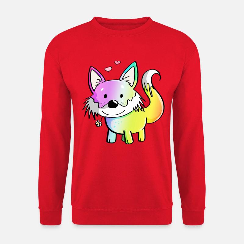 Fuchs Regenbogen - Füchse - Rotfuchs - Raubtier - Unisex Pullover - Rot