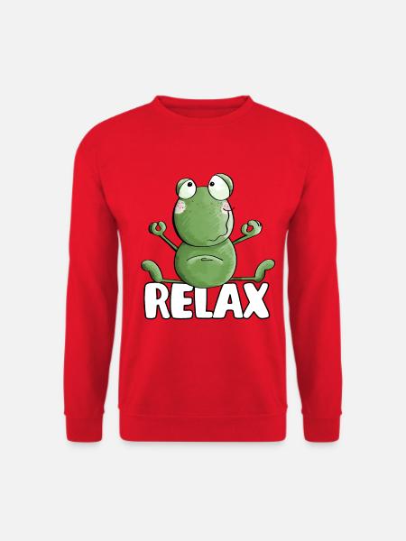 Frog Relaxing Yoga - Frogs - Toad - Quak - Unisex Sweatshirt - red