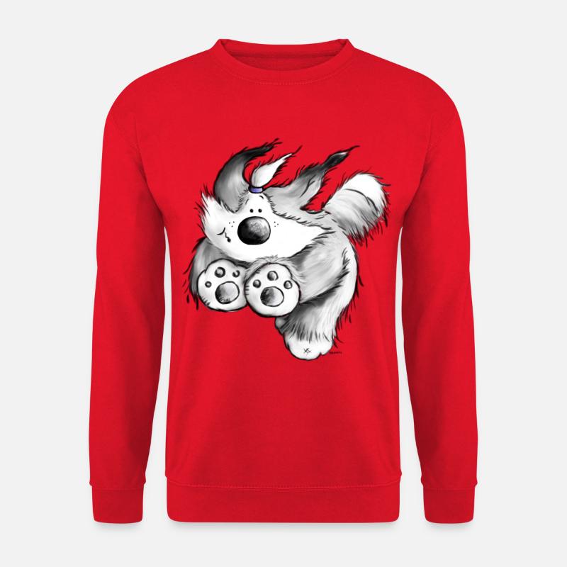 Flying Bearded Collie - Hund - Unisex Pullover - Rot