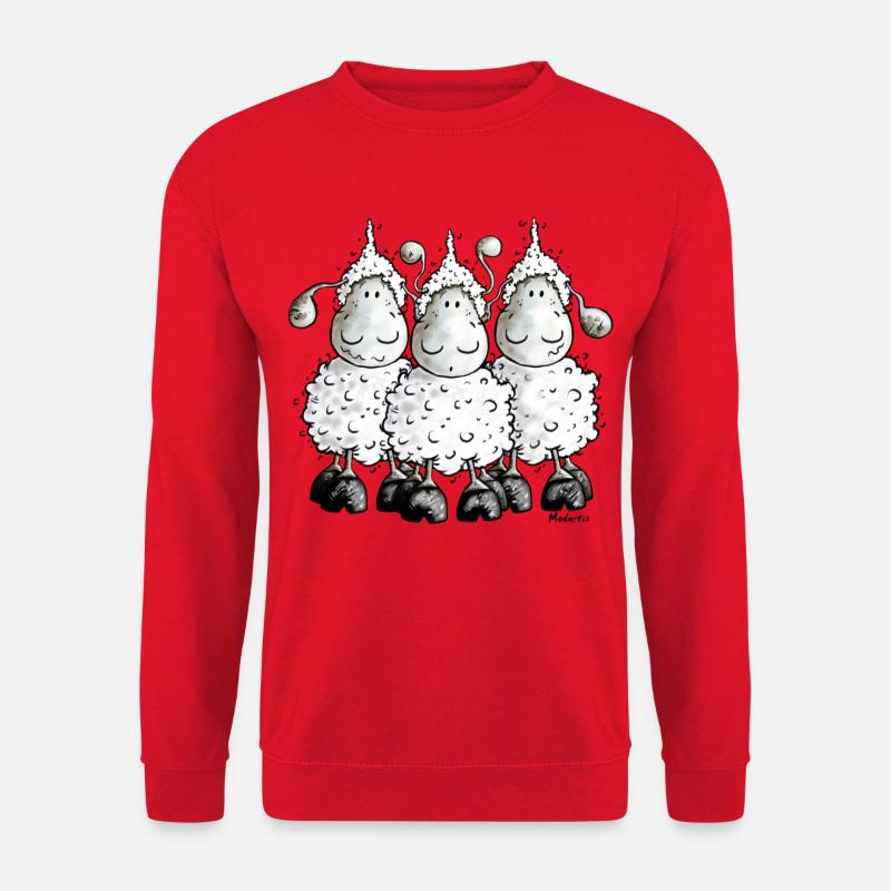 "Mc Wolle Schafe" - Sheep - Schaf - Unisex Pullover - Rot