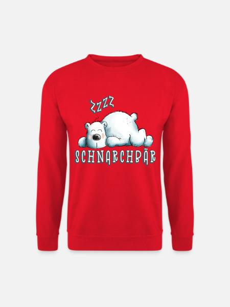 Lustiger Schnarchbär I Eisbär I Bären Geschenk - Unisex Pullover - Rot
