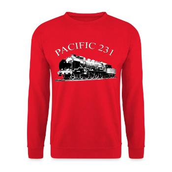 Locomotive création Louis RUNEMBERG Adagp - Sweat-shirt Unisexe - rouge - Devant - Alina (178cm) & Michal (187cm)