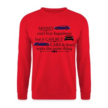 Auto - Unisex Pullover - Rot - Vorne - Alina (178cm) & Michal (187cm)