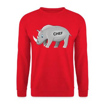 Rhino, patron, rhino, patron, PDG, cadeau drôle - Sweat-shirt Unisexe - rouge - Devant - Alina (178cm) & Michal (187cm)