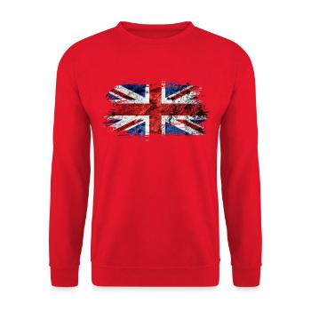Großbritannien Vintage Flagge / Geschenk - Unisex Pullover - Rot - Vorne - Alina (178cm) & Michal (187cm)