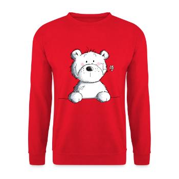 Sweet Eisbär I Teddybär I Bär Teddy Kids Geschenk - Unisex Pullover - Rot - Vorne - Alina (178cm) & Michal (187cm)