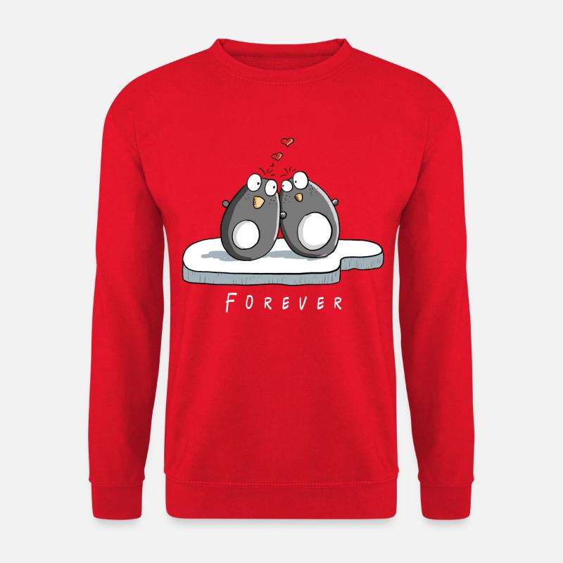 Forever In Love Pinguine I Pinguin Comic Geschenk - Unisex Pullover - Rot