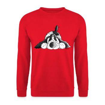 Happy English Cocker Spaniel - Dog - Unisex Sweatshirt - red - Front - Alina (178cm) & Michal (187cm)