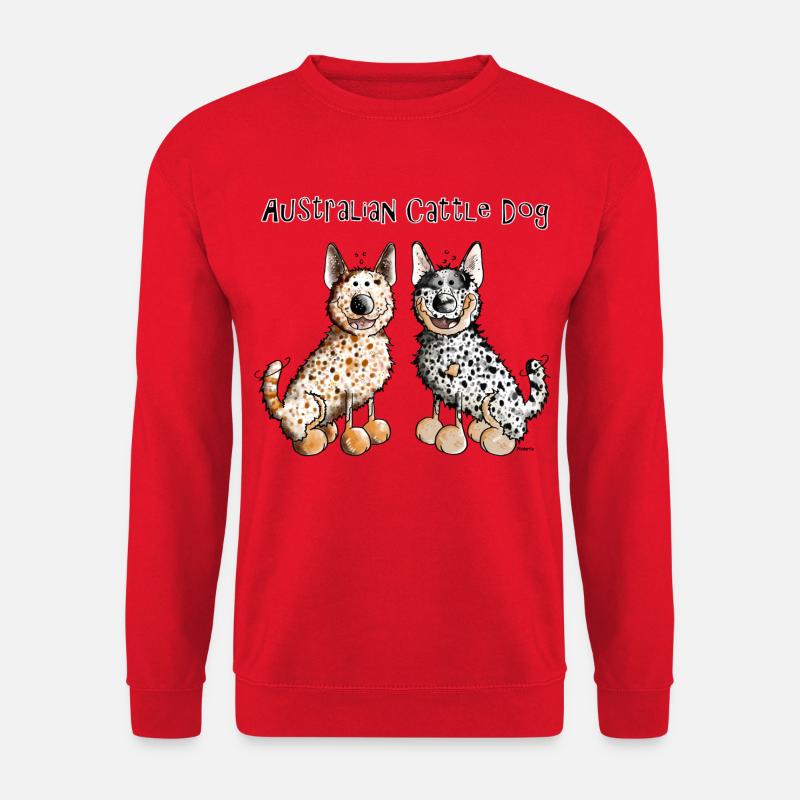 Zwei Australian Cattle Dogs - Hund - Unisex Pullover - Rot