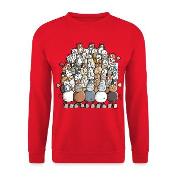 Colorful Pile Of Horses - Horse - Unisex Sweatshirt - red - Front - Alina (178cm) & Michal (187cm)
