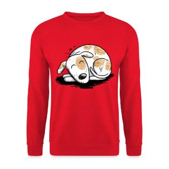 Drolly Jack Russell dog cartoon - Unisex Sweatshirt - red - Front - Alina (178cm) & Michal (187cm)