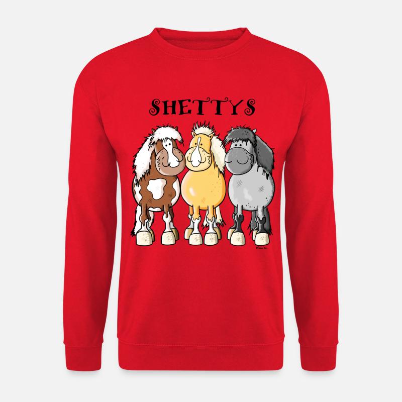 Shetlandpony Trio - Unisex Pullover - Rot