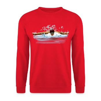 swimmer - Unisex Sweatshirt - red - Front - Alina (178cm) & Michal (187cm)