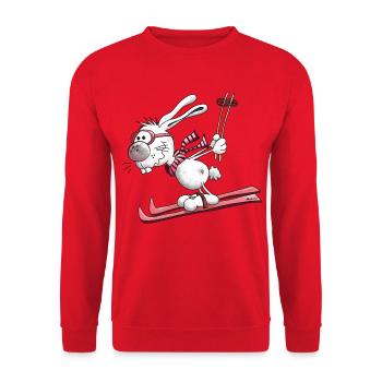 Ski Rabbit - Unisex Sweatshirt - red - Front - Alina (178cm) & Michal (187cm)