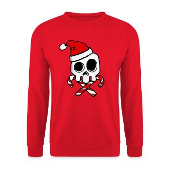 Santa Skull Funny Christmas - Unisex Sweatshirt - red - Front - Alina (178cm) & Michal (187cm)
