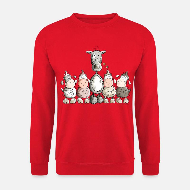 Wolf unter Freunden - Unisex Pullover - Rot