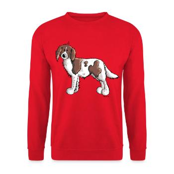 Knuffiger Münsterländer - Unisex Pullover - Rot - Vorne - Alina (178cm) & Michal (187cm)