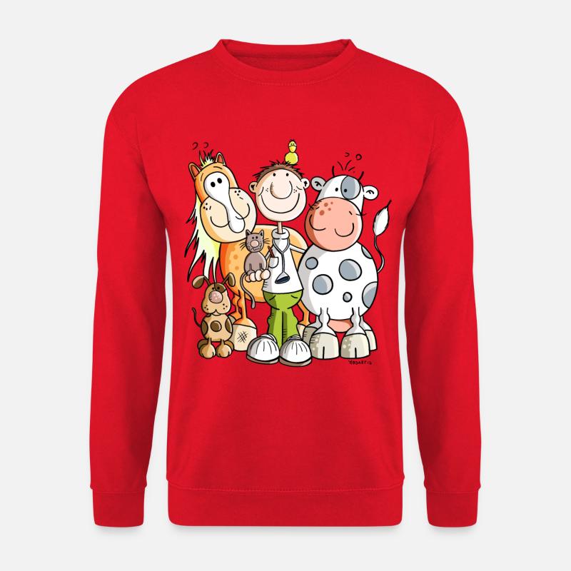 Lustiger Tierarzt - Unisex Pullover - Rot