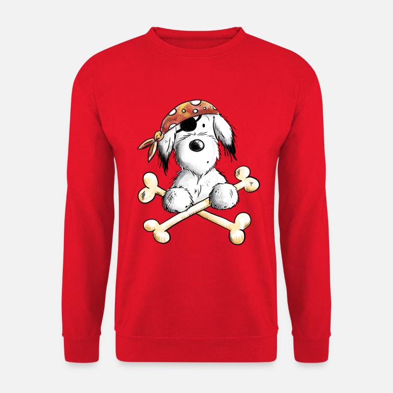Piraten Hund I Seeräuber Comic - Unisex Pullover - Rot