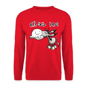 Baiser âne - Sweat-shirt Unisexe - rouge - Devant - Alina (178cm) & Michal (187cm)