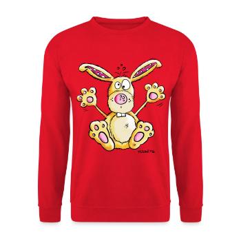 Happy Bunny - Sweat-shirt Unisexe - rouge - Devant - Alina (178cm) & Michal (187cm)