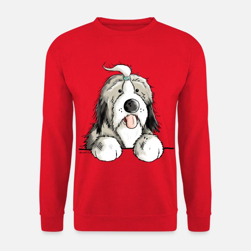 Happy Bearded Collie - Unisex Pullover - Rot