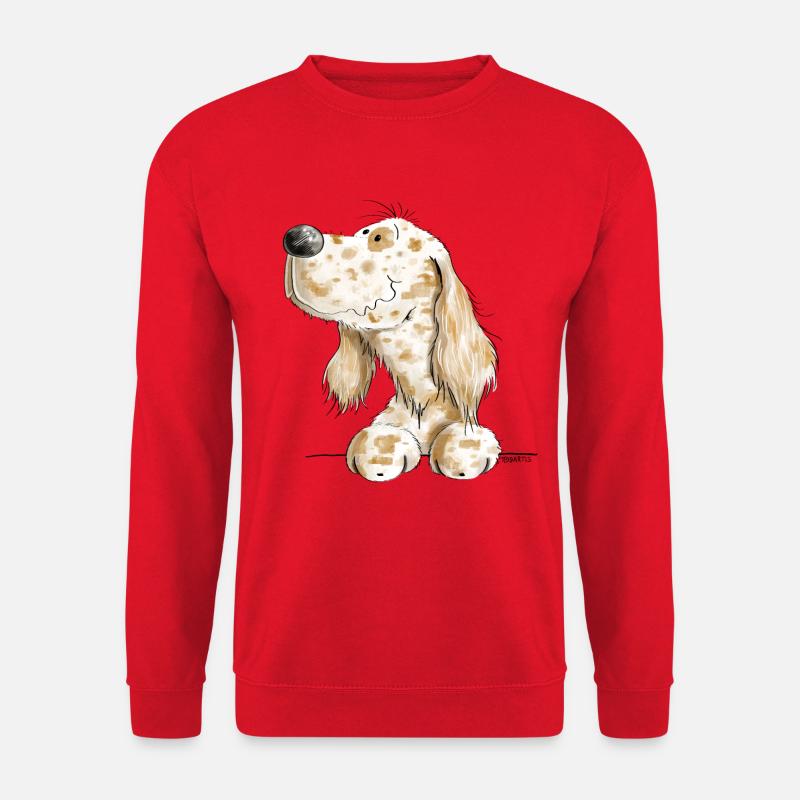 Englischer Setter Kopf I Hunde Comic Geschenk - Unisex Pullover - Rot
