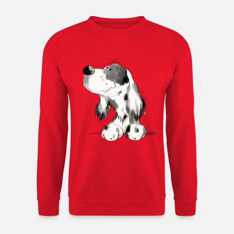 Englischer Setter I Hunde Comic Geschenk - Unisex Pullover - Rot