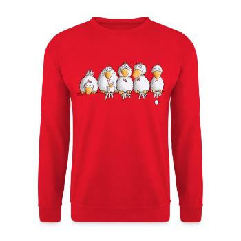 Poulets sur le poulpe I poulet BD - Sweat-shirt Unisexe - rouge - Devant - Alina (178cm) & Michal (187cm)